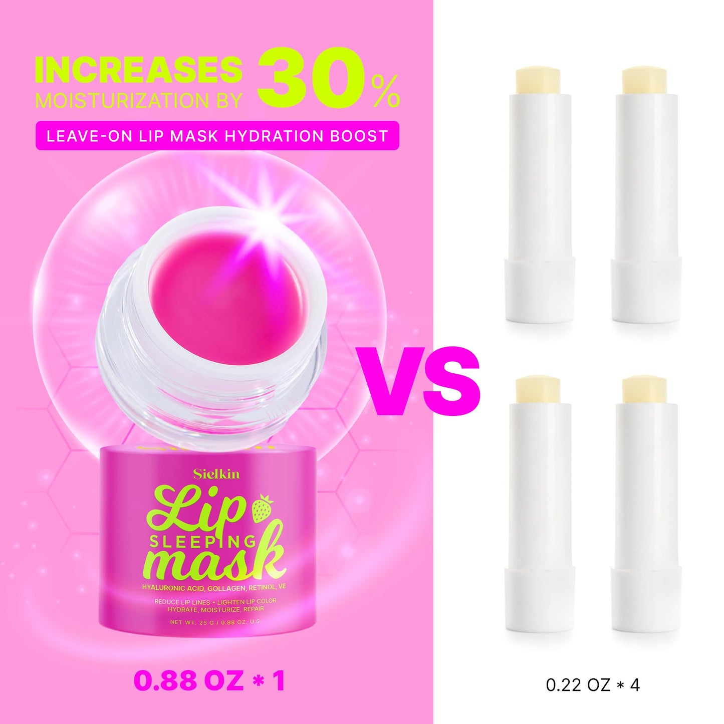 Overnight Lip Mask Lip Butter Balm: 24hrs Hydrating Repair Treatment Lip Sleeping Mask - Hyaluronic Acid/Shea Cocoa Seed Butter/Beeswax/Vitamins for Chapped Dry Lips Care/Moisturizer - Fade Lip Lines