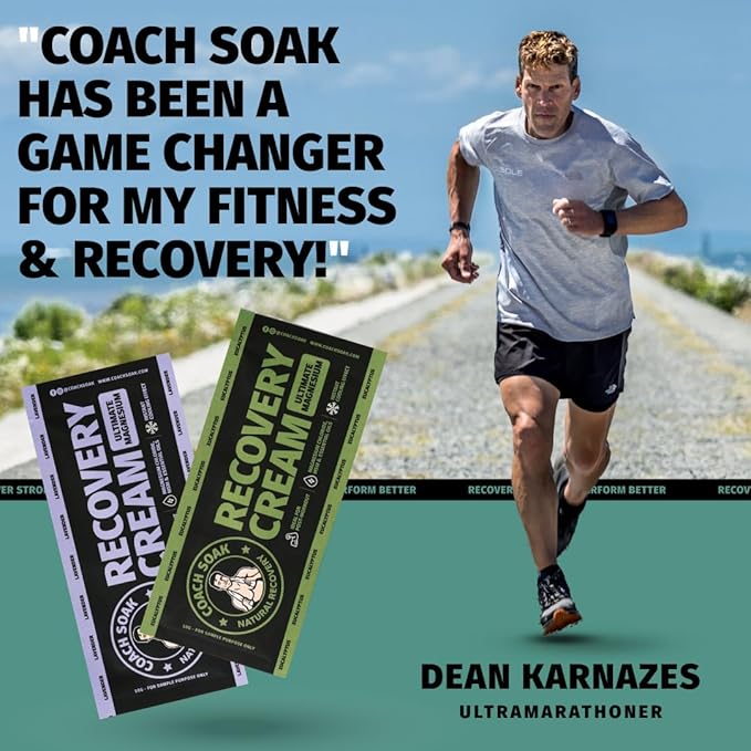 Coach Soak Magnesium Lotion Trial Pack - Magnesium Chloride & MSM Cream for Athlete Recovery - 0.02 Lb Each - Pack of 3 - Eucalyptus & Lavender Scent