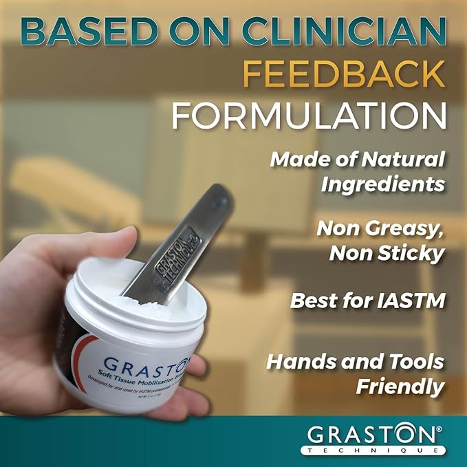 Graston Technique Vitamin E Enriched Emollient - 4oz Jar, Ideal for IASTM Lotion & Massage Therapy Cream, Perfect Vitamin E Cream for Massage and Physical Therapy, 3-Pack