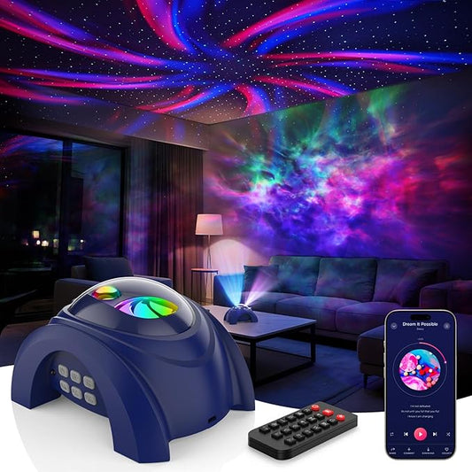 Rossetta Galaxy Projector, Star Projector for Bedroom with Bluetooth Speaker & White Noise, Remote, Timer, Night Light for Kids Room Decor, Party, Birthday & Christmas Gifts for Adults Teen Girls Boys