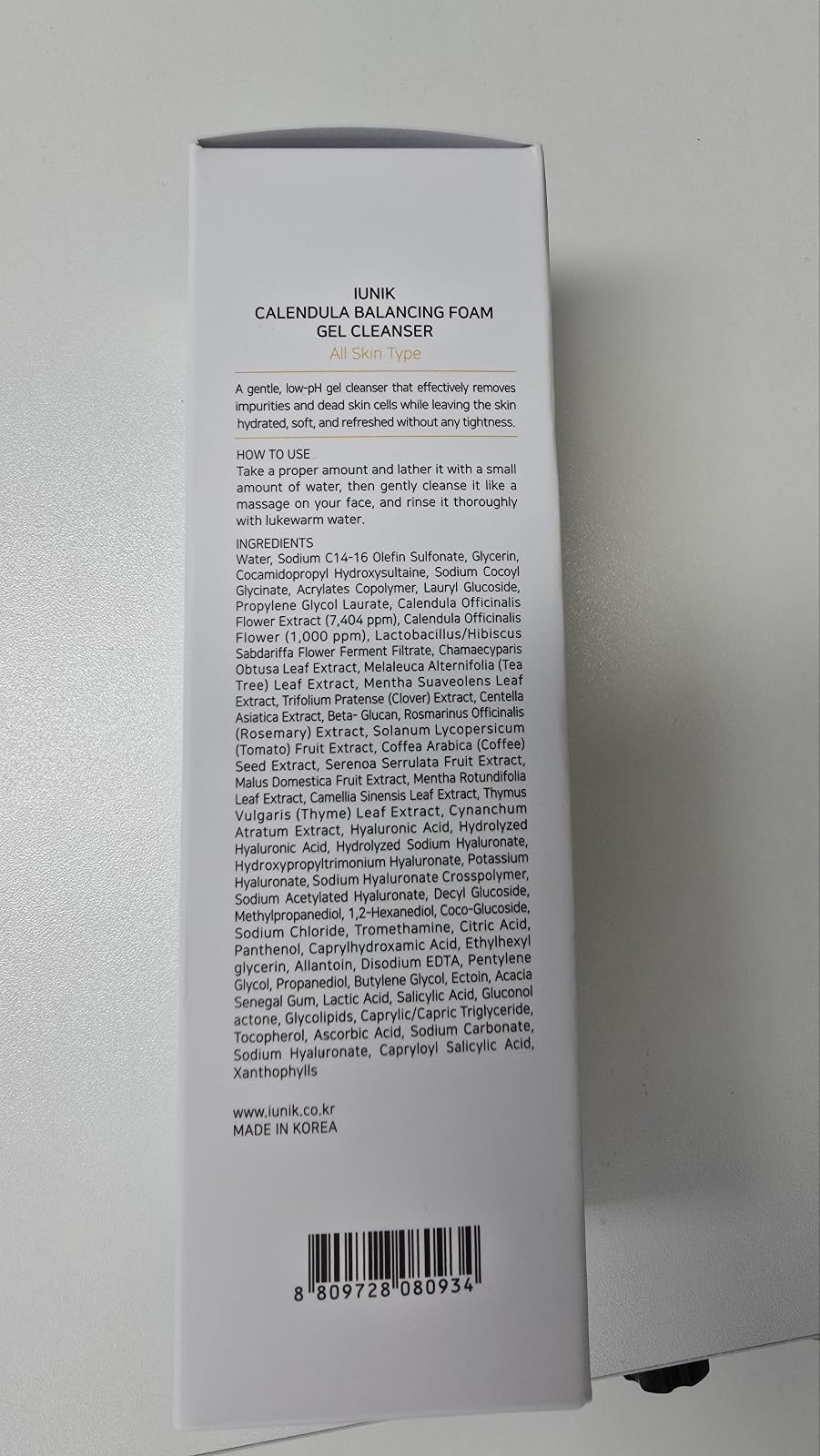 IUNIK Low pH Calendula Balancing Foam Gel Cleanser for All Skin Types – Face Wash with Centella Asiatica & Beta Glucan – Gentle Hydrating Mild Facial Cleanser 5.07 Fl. Oz. Korean Skincare