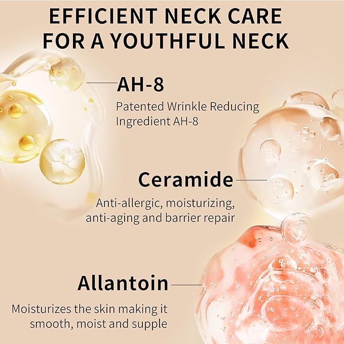 Ycz AH-8 Firming Neck Cream for Crepey Skin Body Care Comfort, Contains Hexapeptide, Moisturizing, Tightening Lotions Cosmetic Skin Care Skin Repair (Pack of 2)