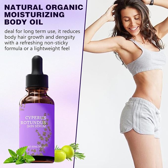 Cyperglow - Cyperus Rotundus Skin Serum, Natural Organic Moisturizing Soothing Body Oil, Cyperus Rotundus Oil for Hair Removal, Suitable for All Skin Types (2PCS, 60 ML)