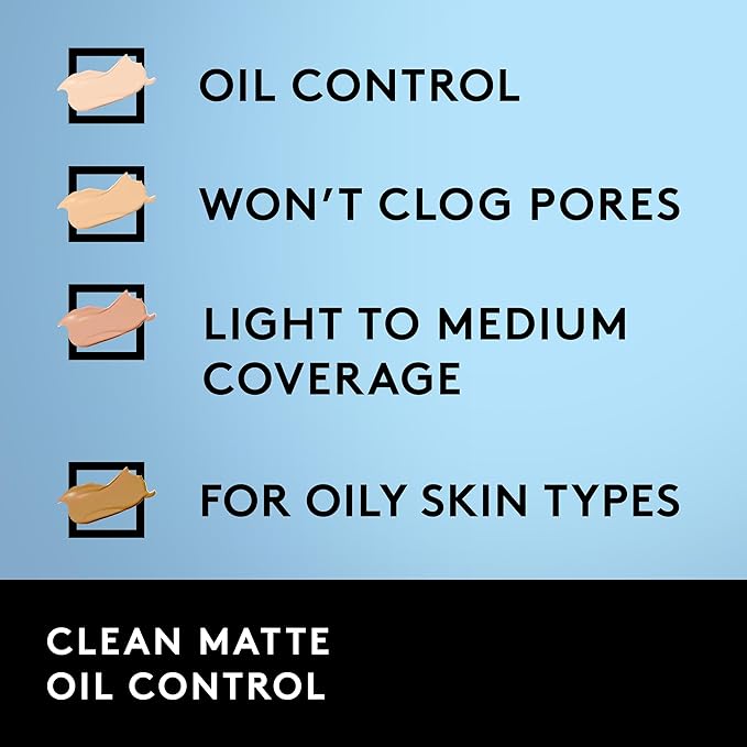 COVERGIRL Clean Matte Liquid Foundation Classic Ivory, (packaging may vary) 1 oz