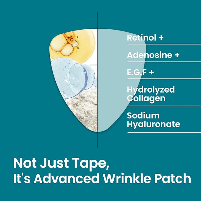 Youthful Curve Wrinkle Patch Duo, Wrinkle Tape for Neck and Face| Contour & Invisible Wrinkle Strip Korean Skincare Treatment with Retinol, Collagen, and Hyaluronic Acid