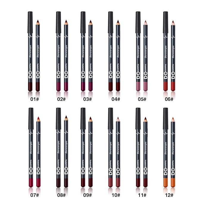 DC-BEAUTIFUL 12Pcs Lot Set 12 Colors Lip Line