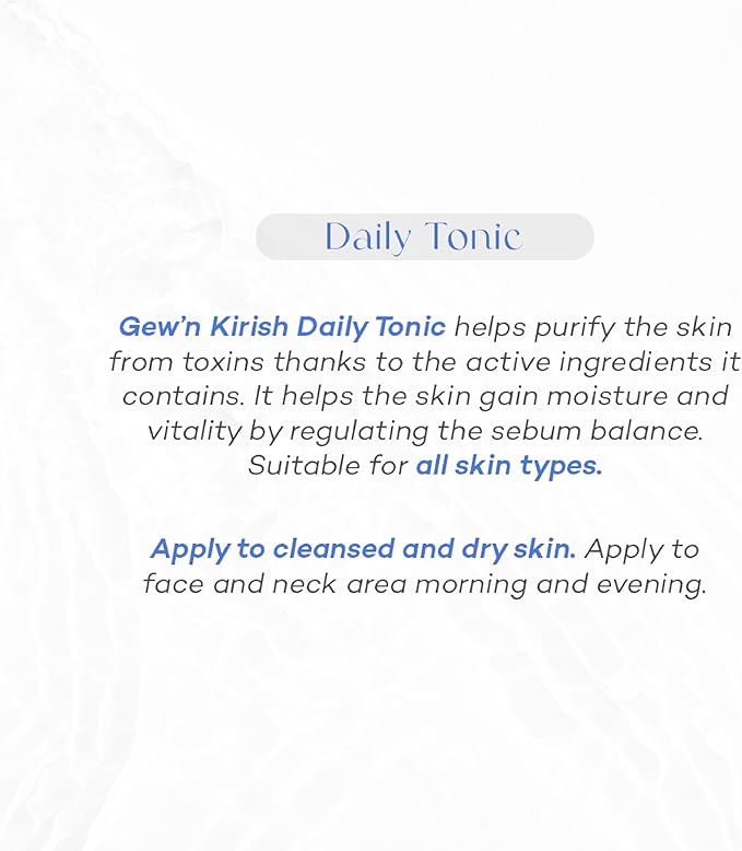 Gew’n Kirish Daily Tonic – Purifying & Hydrating Face Toner with Ginseng, Balances Sebum & Revives Skin, Suitable for Oily, Dry & Sensitive Skin, 7.5 fl oz