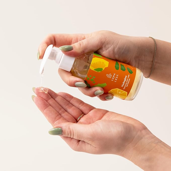 LUMA & LEAF Hydraglow Gel Face Cleanser - 3.8 fl oz Brightening Daily Cleanser Face Wash with Botanical Fruit Enzyme Blend and Hyaluronic Acid Hydration – For all Skin Types