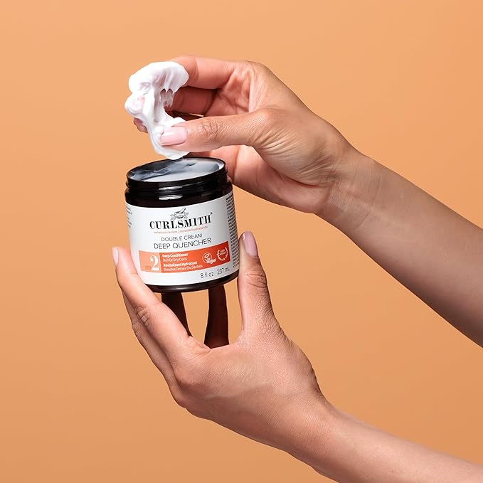 CURLSMITH Double Cream Deep Quencher - Deep Conditioning Mask for Curls, Hydrating and Detangling, For All Curl Types, Vegan & Cruelty Free (8 oz)