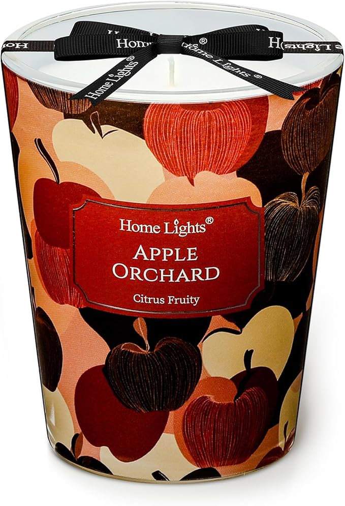 HomeLights Soy Wax Candles for Home Scented, 1-Wick Candles in Apple Orchard Scented, Aromatherapy Candles Gift for Parties, Relaxing, Eclectic Mixed Styles, 6.7oz