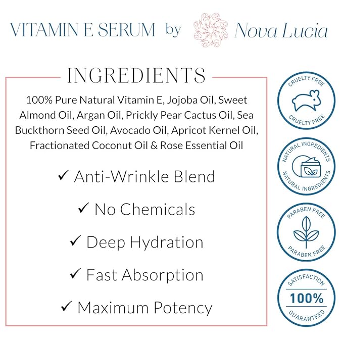 Organic Vitamin E Oil For Skin Face Hair Oil For Hair Growth Acne Scar Treatment Stretch Mark Removal Moisturizer Hair Skin And Nails Vitamins compare with Vitamin E Cream Acne Scar Remover Cream 4 oz