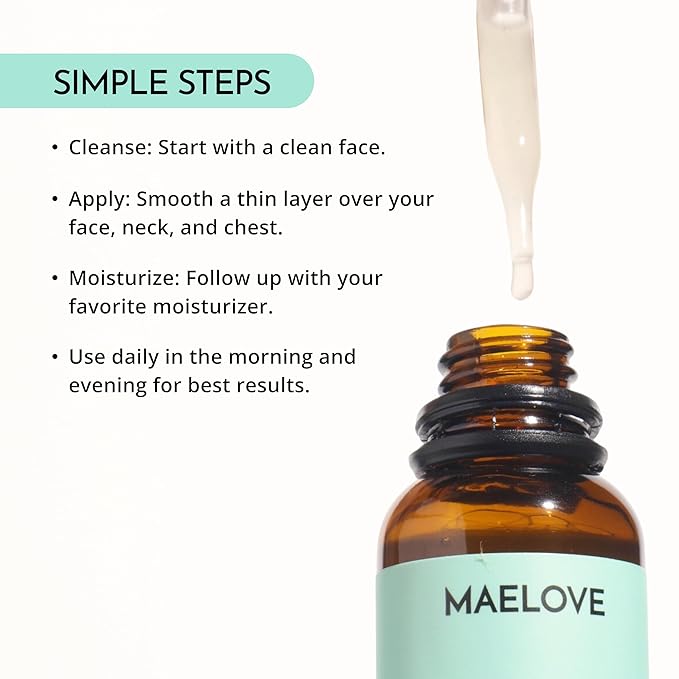 MAELOVE NIA 10 Niacinamide Serum, Calming Face Serum for Strengthening Skin Barrier, Hydration & Pore Refinement, Suitable for Sensitive, Dry, Acne-Prone Skin, Vegan, Cruelty-Free, USA Made