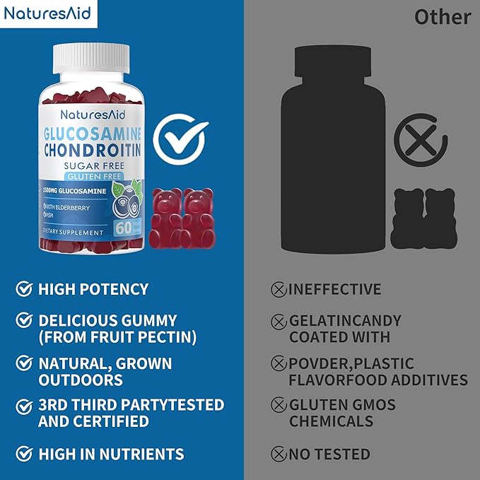 Glucosamine Chondroitin Gummies with MSM & Elderberry Extra Strength - Joint Support, Antioxidant Immune Support Supplement for Adults, Men & Women.(2 Pack)