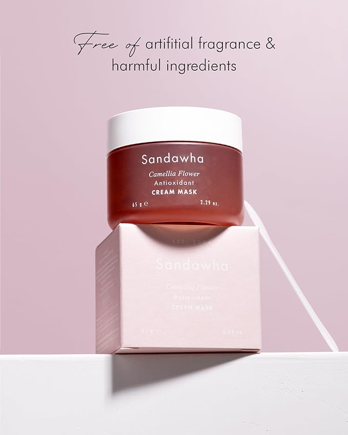 SKINCURE Camellia Flower Cream Mask - Korean Skincare Antioxidant, Petal-Infused Wash-Off Facial Mask, Anti-Aging & Hydrating Treatment for Dry and Rough Skin, 2.3 fl. oz.