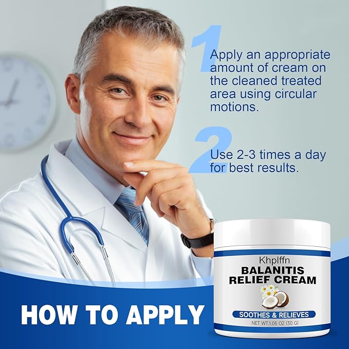 Balanitis Treatment for Men: Balanitis Relief Cream for Men's Intimate Health, Soothing Itch, Rashes, Redness, Irritation, and Swelling, 30g