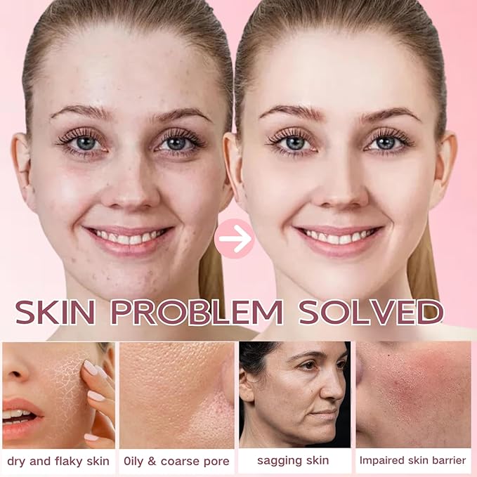 Skincare Set Sakura Teen Girls Gifts - Skin Care Set - Skincare for Teens 10-12 Hydrating - Travel Size Facial Kit for Women with Cleanser,Serum,Cream,Bunny Headband,Cleansing Brush（5pcs）
