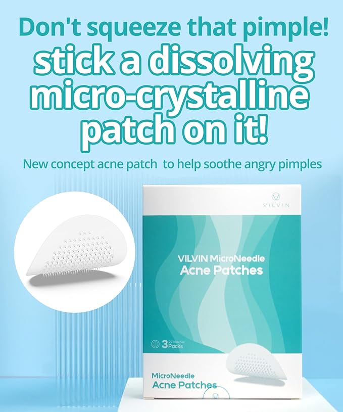Dissolving Microdart Acne Patch for Deep Blemish - 18 Patches - Fast Acting Microdart Pimple Patches for face - Hyaluronic Acid, Tea Tree Zit patches for face - Hydrocolloid Bandages