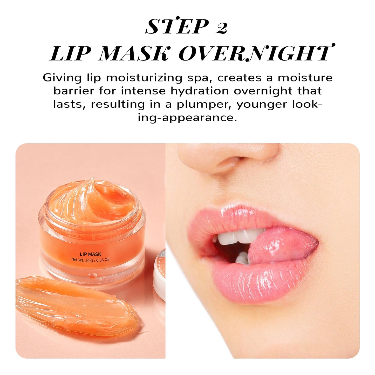 ANAI RUI Lip Care Kit - Mask & Scrub Set, Gift for Mother Girls, Overnight Treatment With Sleeping Mask & Sugar Exfoliator, Moisturizer for Dry, Chapped, Dark Lips, Peach