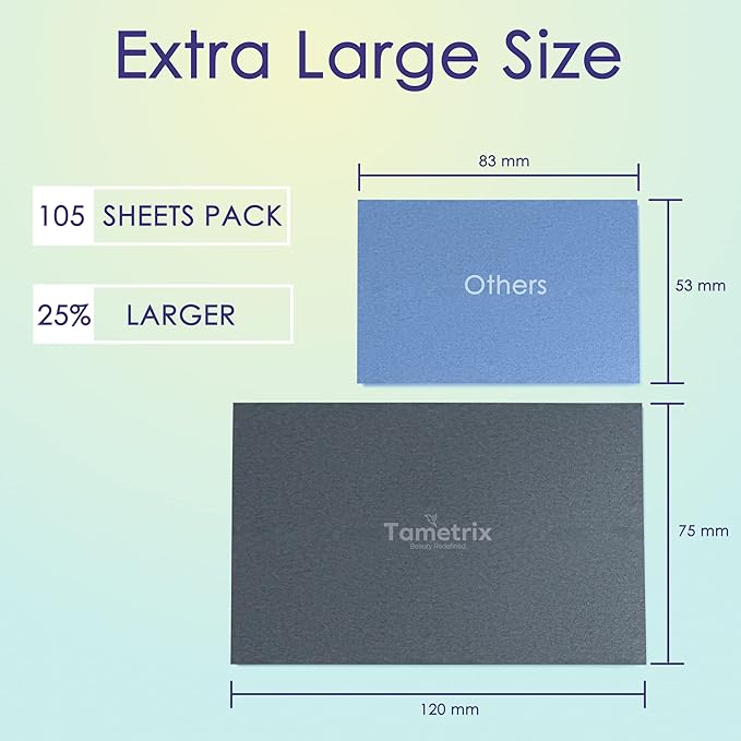 25% Larger Natural oil blotting sheets for face