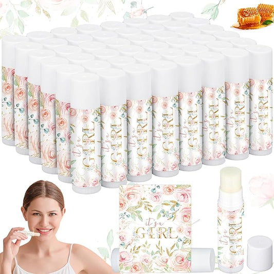 50 Pack Floral Baby Shower Lip Gifts