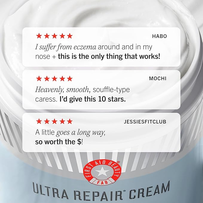 First Aid Beauty - Ultra Repair Cream, Intense Hydration Whipped Colloidal Oatmeal, Clinically Proven to Strengthen Skin Barrier in 7 Days & Helps Relieve Eczema, Luxury Face & Body Moisturizer, 2 oz