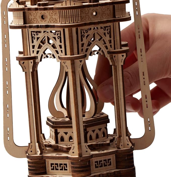 3D Wooden Puzzles for Adults 145pcs LED Light Vintage Lantern DIY Wooden Assembly Kit for Teens Home Decor