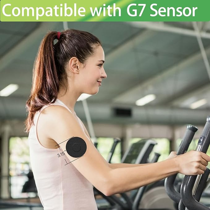 G7 Adhesive Patches Waterproof 20 Pack Overpatch for G7 & Stelo Flexible CGM Tape Hypoallergenic & Latex-Free Stelo Overlay Patch for 10-15 Days Long Stay Without Glue in The Center, Black