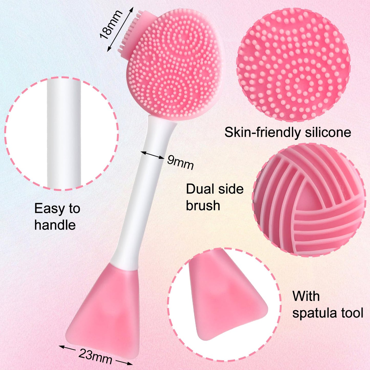 MUIIGOOD Silicone Face Scrubber Face Mask Brush Exfoliating Lip Cleansing Facial Cleansing/Wash Brush Exfoliator Blackhead Skin Care Tool Makeup Removes Dead & Dry Skin for Women Grils Men