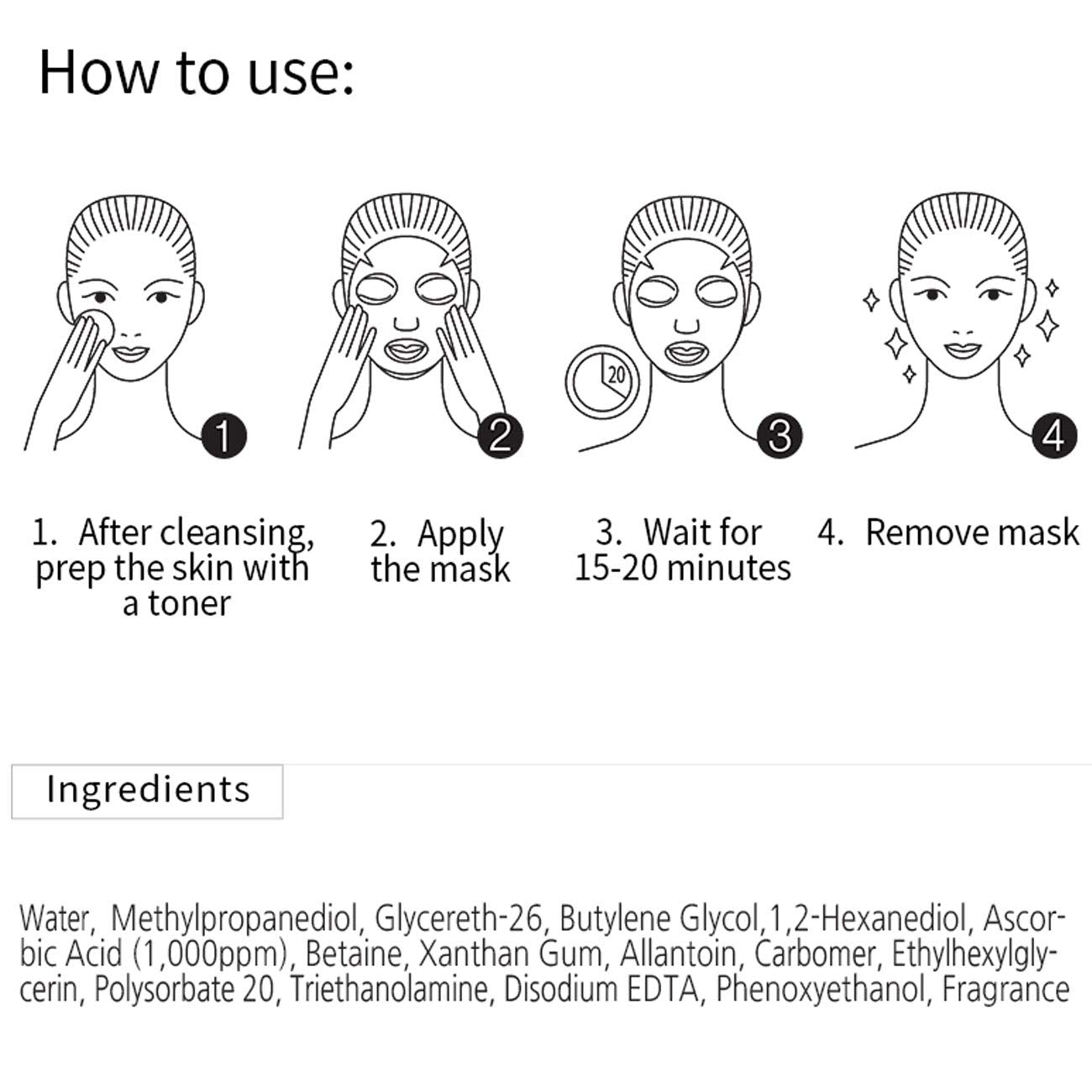 MEDB 1 Day Snail & Vitamin C Mask Pack - 10 Sheet Set, Daily Facial Sheet Masks with Hyaluronic Acid, for Hydrating, Brightening & Even Glowy Complexion, Korean Skincare