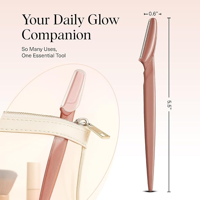 Kitsch Dermaplane Razor for Women Face - Face Razors for Women and Men - Eyebrow Trimmer, Shaver, Recycled Plastic Dermaplaning and Skin Care Tool - Terracotta, 6 pcs