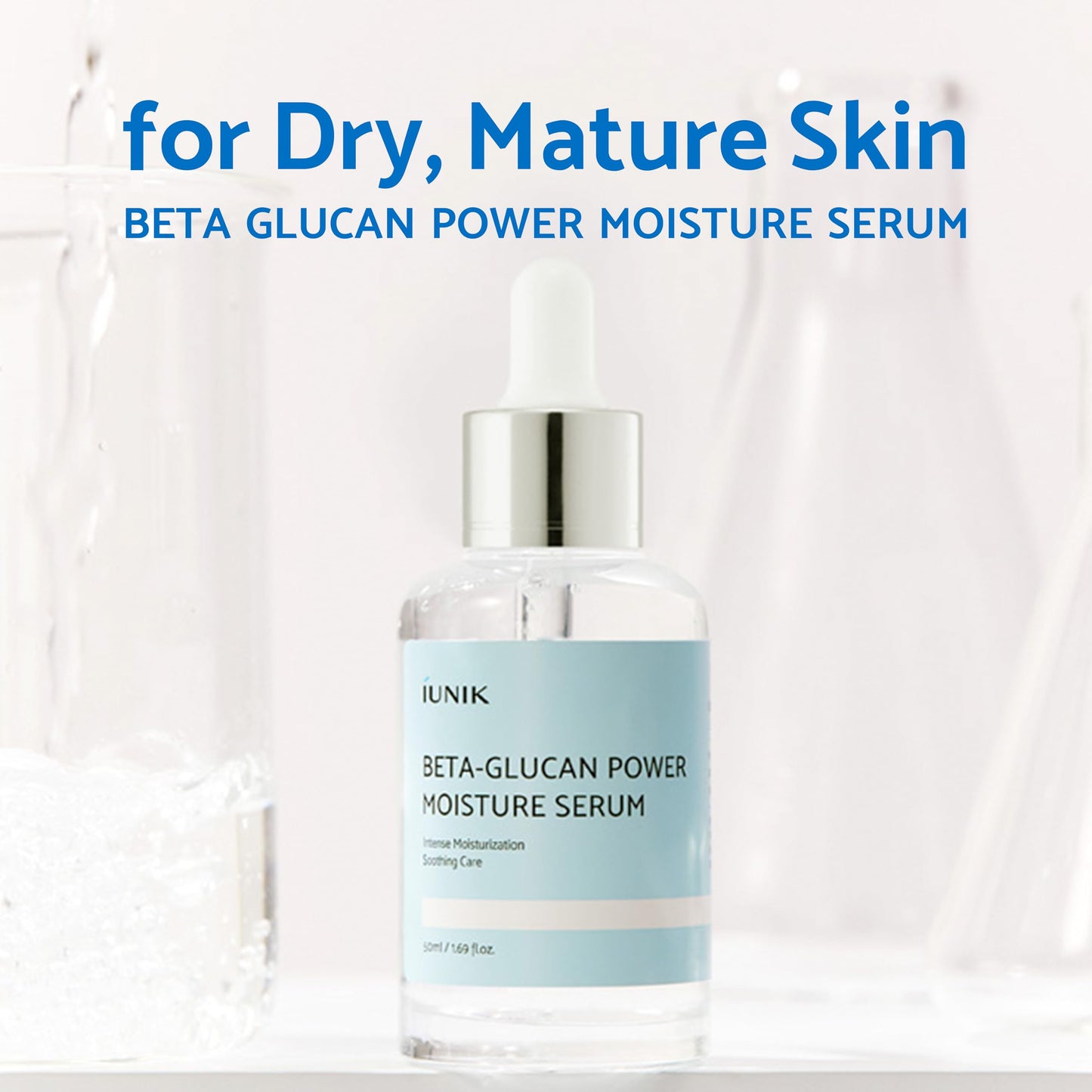 IUNIK Beta Glucan Daily Moisture Cream Beta-Glucan Power Deep Moisture Serum Intense Hydration Fortifying Skin Barrier Ultra Intense Hydrating Moisturizing Facial Moisturizer Korean