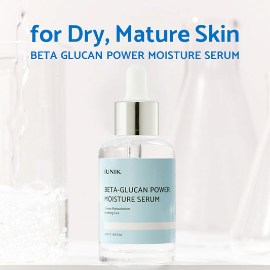 IUNIK Beta Glucan Daily Moisture Cream Beta-Glucan Power Deep Moisture Serum Intense Hydration Fortifying Skin Barrier Ultra Intense Hydrating Moisturizing Facial Moisturizer Korean