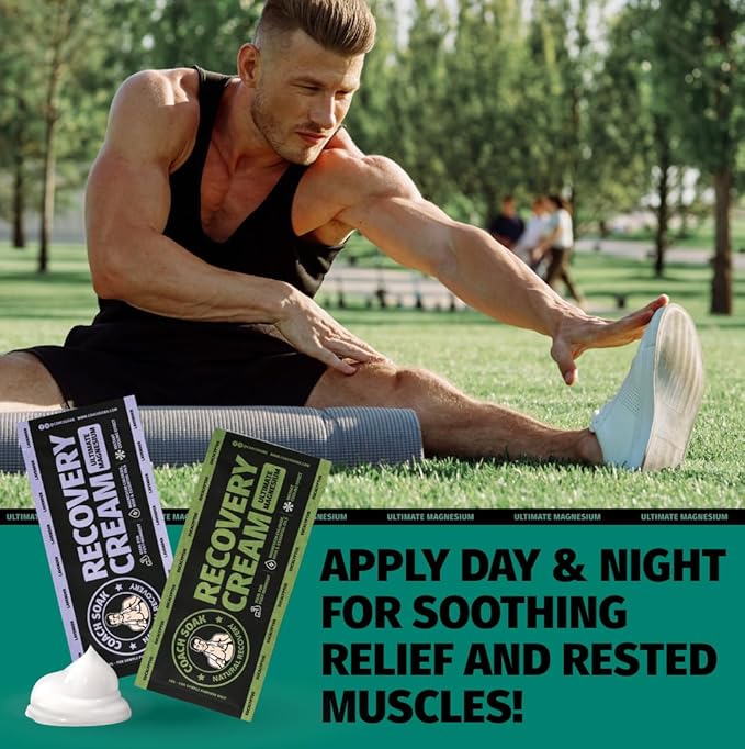 Coach Soak Magnesium Lotion Trial Pack - Magnesium Chloride & MSM Cream for Athlete Recovery - 0.02 Lb Each - Pack of 3 - Eucalyptus & Lavender Scent