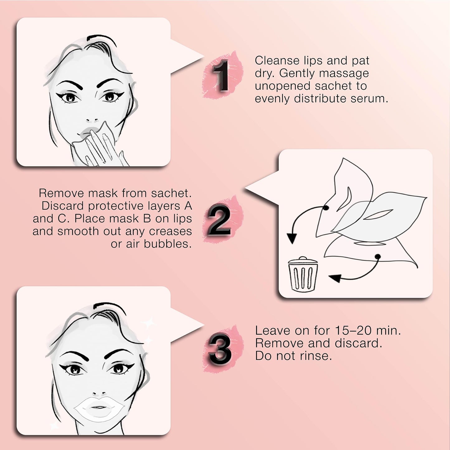 STARSKIN Dreamkiss 2x5g, Hydrating & Plumping Bio-Cellulose Lip Mask, Anti Wrinkle Patches for Lip, Evens Fine Lines & Wrinkles