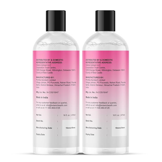 Botanic Hearth Micellar Water | Gently Cleanses, Makeup Remover With Dual|Phase Formula, Pack Of 2 (16 Fl Oz Each) | Suitable For All Skin Types