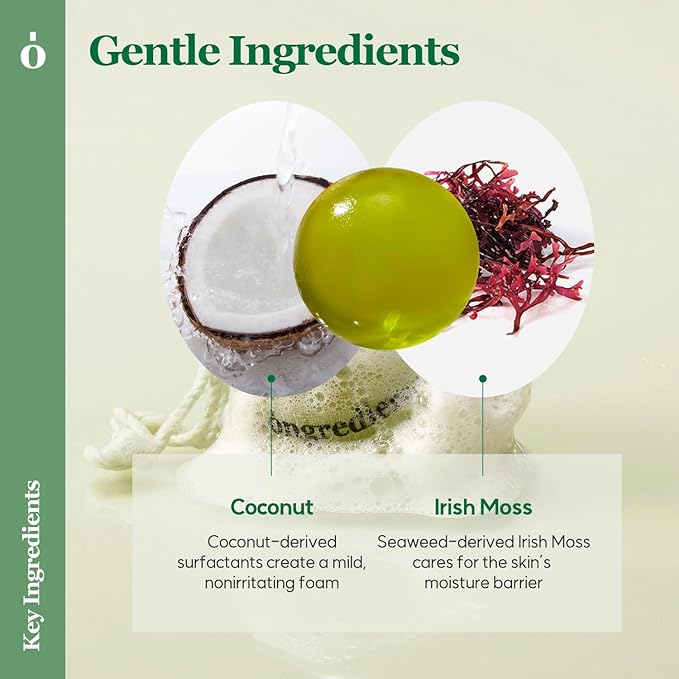 ONGREDIENTS Green Tea Cleansing Ball, Face Soap Bar, Jelly Ball Cleanser, Facial Cleanser, 3.8 Ounce