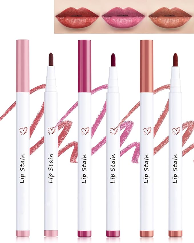 Lip Stain Marker Pen-3Pcs Hydrating Lip Tint Stain Lip