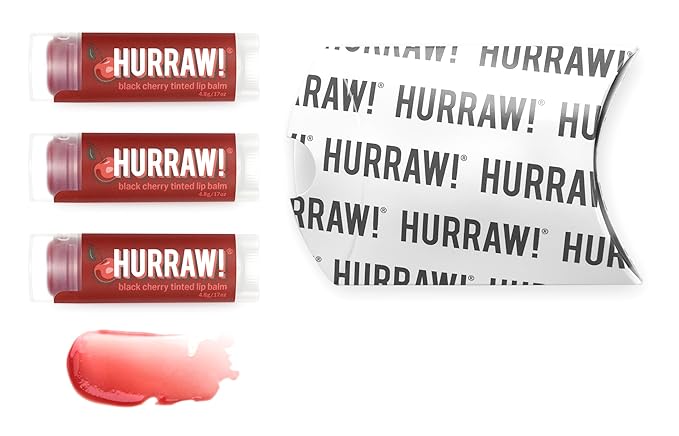 Hurraw! Black Cherry Tinted Lip Balm, Palm