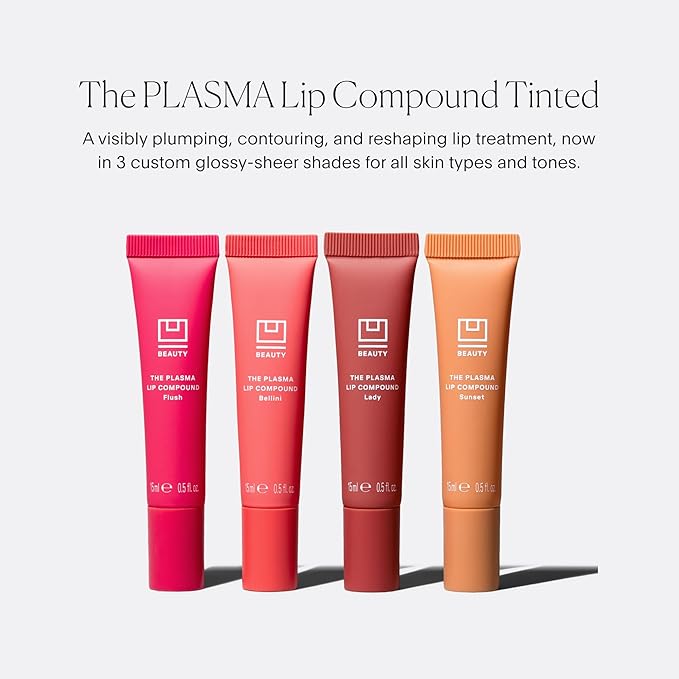 U Beauty The PLASMA Tinted Lip Compound Anti-Wrinkle & Anti-Aging Treatment - Shimmery Plumping Lip Gloss with Hyaluronic Acid, Shea Butter, Salicylic Acid & Peptides to Deeply Hydrate,Lady- 15 mL