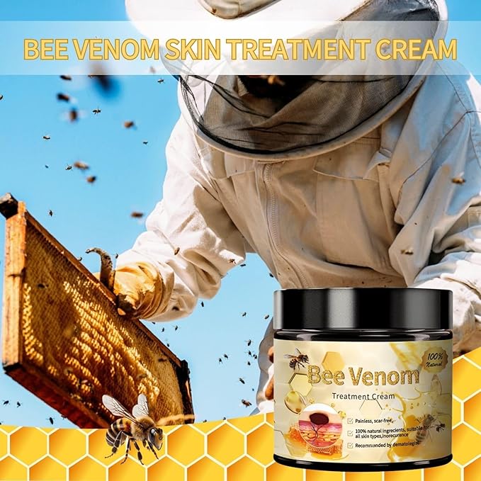2PCS Bee Venom Skin Treatment Cream, Bee Venom Cream, New Professional Bee Ve-nom Repair cream, Bee Ve-nom Moisturizing Cre-am for All Skin Types