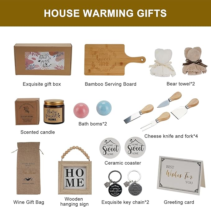 House Warming Gifts New Home, Housewarming Gift Ideas for Women, New Apartment Housewarming Baskets, Welcome Basket, Closing Gifts for Home Buyers