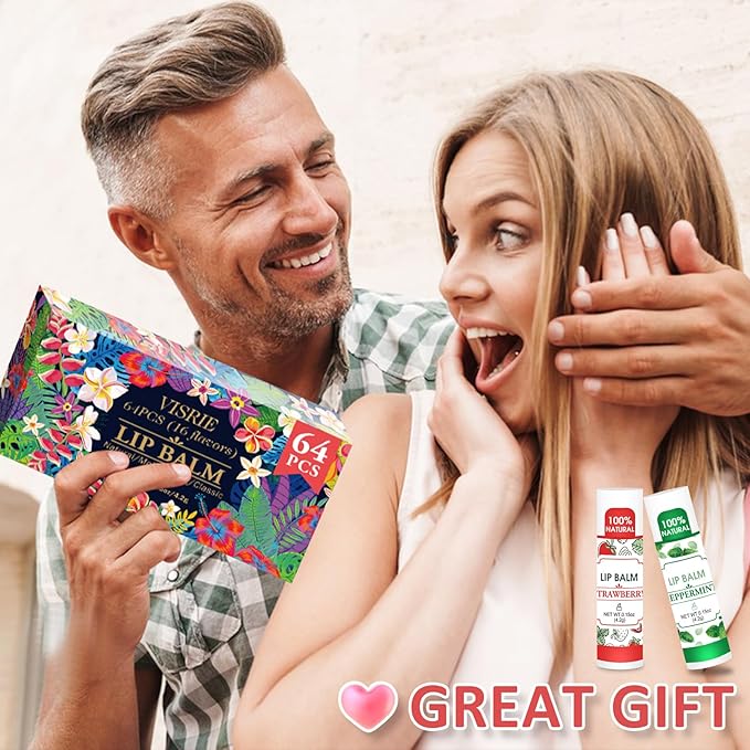 64 Pack Lip Balm, Natural Lip