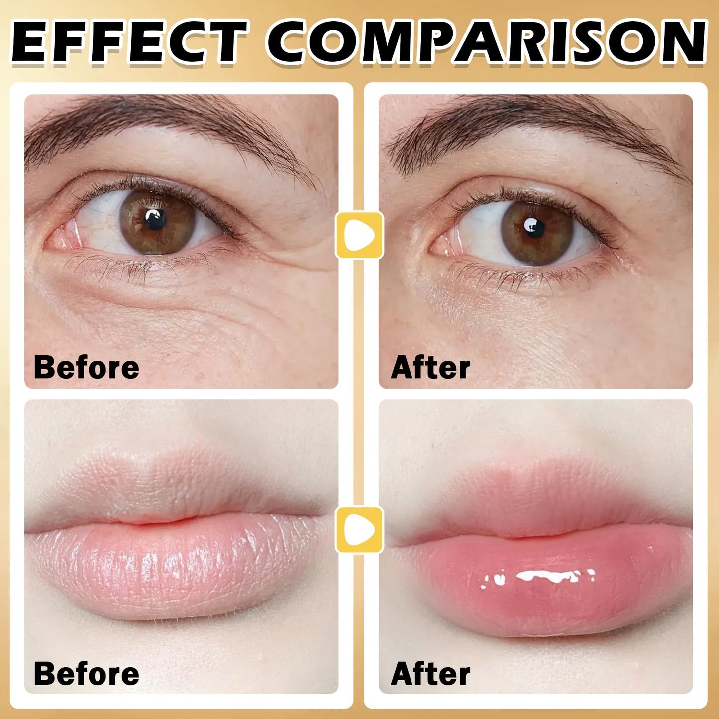 AOAZXBB 30 PCS Lip Mask Under Eye Mask 24K Gold Eye Mask,Moisturizing Nourishing Lip Mask for Dry Lips,Eye Patches for Puffy Eyes Dark Circles