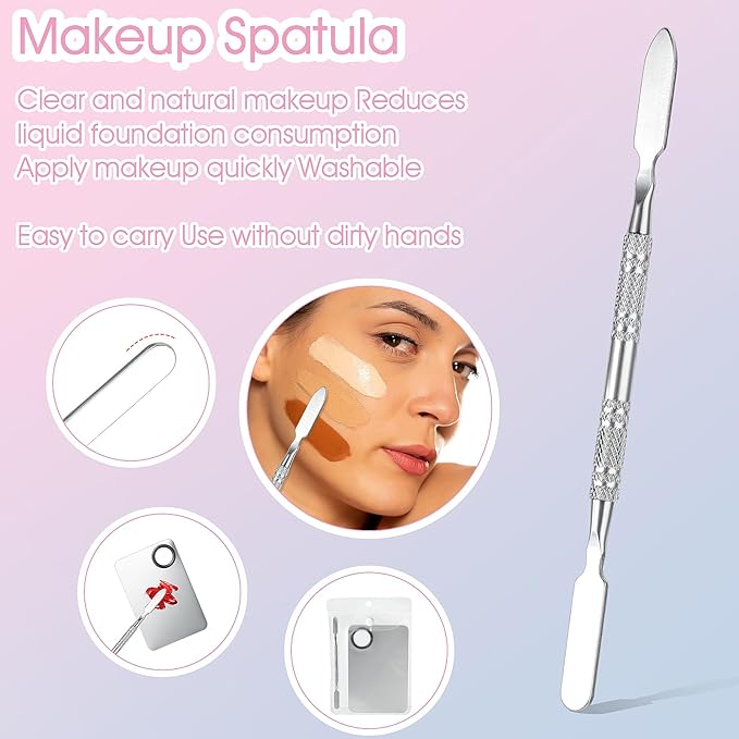 10-in-1 Makeup Spatula and Powder Puff Set