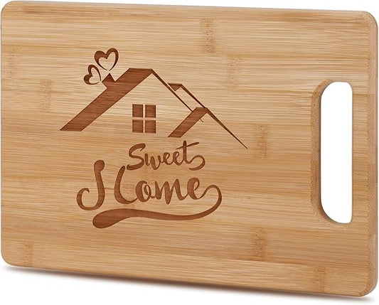 Housewarming Gifts New Home, New Home Gift Ideas - New Home Bamboo Cutting Board, Housewarming Gifts for Women Men, New Apartment, First Home New House Gift, New Homeowner Gifts Housewarming Gift