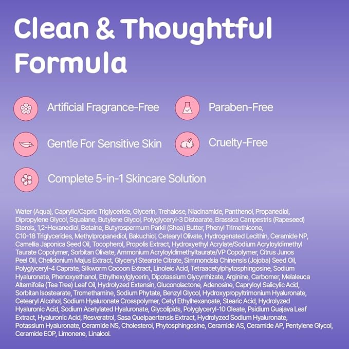 kift Multi-Solution Miracle Cream, All-in-One Moisturizer & Overnight Mask for Deep Hydration, Soothing Sensitive Skin, Pudding-Like Texture, Fragrance-Free, 1.69 fl oz