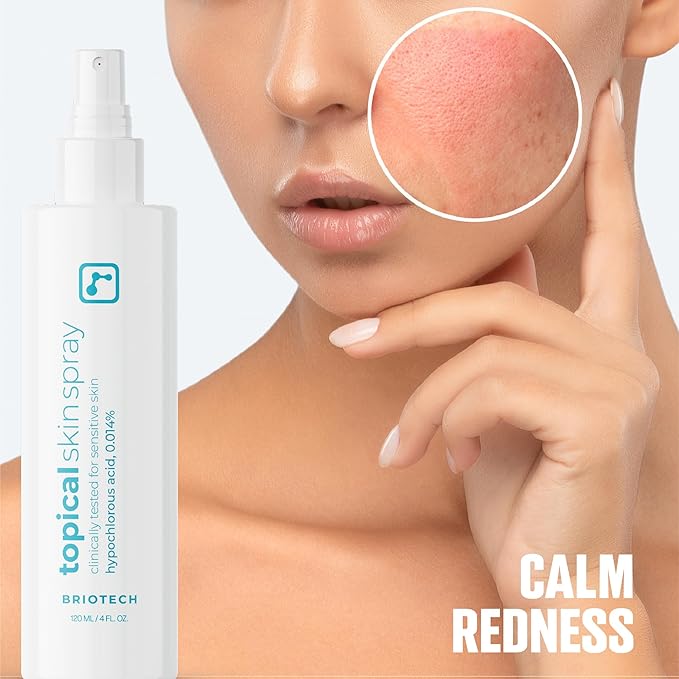 BRIOTECH Topical Skin Spray, Hypochlorous Acid for Sensitive Skin, HOCl Facial Mist, Full Body Support Against Irritation, Calm Redness, Soothe Foot & Scalp, 1 Gallon Refill (2 Pack)