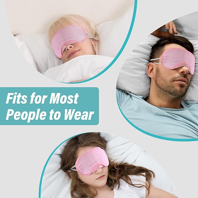 Aneco 50 Pieces Blindfold Sleep Mask Bulk Eye Mask Shade Cover with Nose Pad and Adjustable Strap for Travel Sleep Game Party Supplies, Light Pink