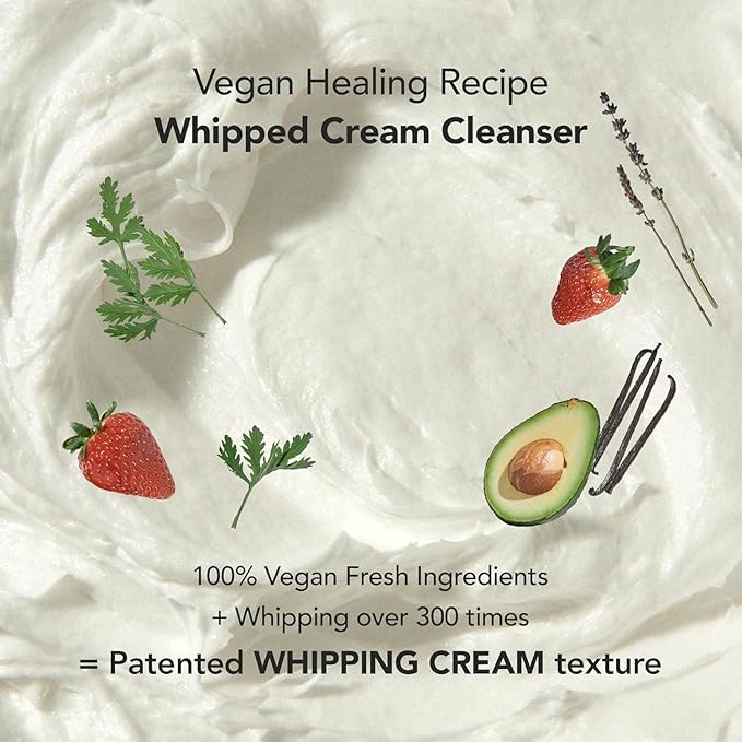 WHIPPED Cream Facial Cleanser- Fig + Shea Butter Face Wash - For Dry Skin, Hydrating Cleanser, Niacinamide, Hyaluronic Acid, Ceramide, Vegan Korean Skincare,4.5 oz (Muhwabutter (Fig + Cacao Butter))
