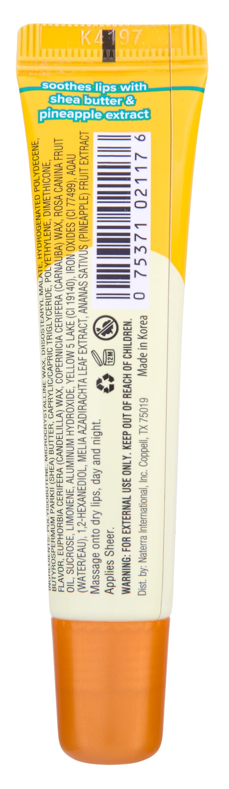 Tree Hut Sugarlips Pineapple Lip Butter, Lock in Moisture & Nourish Skin for Full, Hydrated Lips, 0.52 Fl oz.